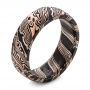 Mokume Gane Comfort Fit Wedding Band - Three-Quarter View -  105774 - Thumbnail