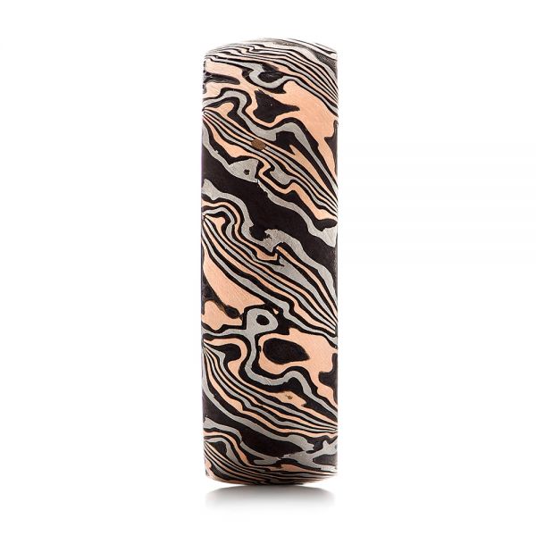 Mokume Gane Comfort Fit Wedding Band - Side View - 105774