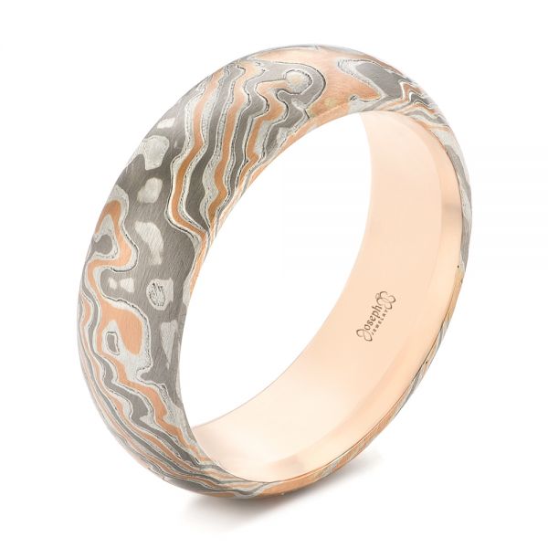 Mokume Wedding Ring - Three-Quarter View -  103891