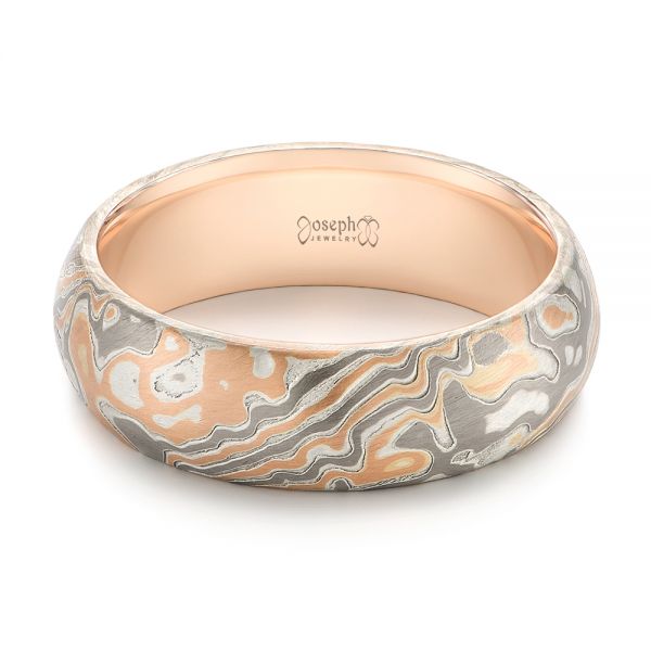 Mokume Wedding Ring - Flat View -  103891