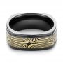 Mokume And Zirconium Wedding Band - Flat View -  102939 - Thumbnail