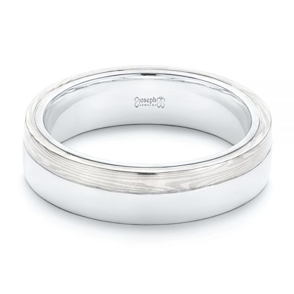 Offset Mokume Gane Men's Band - Flat View - 105852