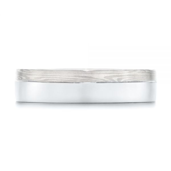Offset Mokume Gane Men's Band - Top View - 105852