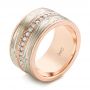  Rose Gold Diamond Mokume Anniversary Ring - Three-Quarter View -  105200 - Thumbnail