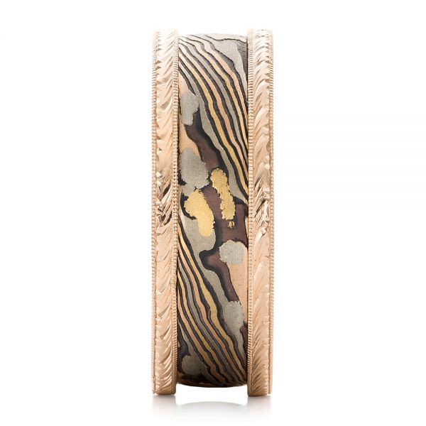 Mokume Men's Wedding Band - Side View - 102546
