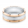 Rose Tungsten Two-tone Wedding Band - Flat View -  102701 - Thumbnail