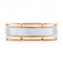Rose Tungsten Two-tone Wedding Band - Top View -  102701 - Thumbnail