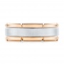 Rose Tungsten Two-tone Wedding Band - Top View -  102701 - Thumbnail