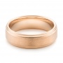 Rose Tungsten Carbide Step Edge Comfort Fit Band With Satin Center And Bright Polish Edges - Flat View -  102716 - Thumbnail