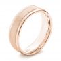 14k Rose Gold 14k Rose Gold Sandblasted Men's Wedding Band - Three-Quarter View -  103020 - Thumbnail