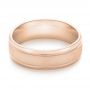 14k Rose Gold 14k Rose Gold Sandblasted Men's Wedding Band - Flat View -  103020 - Thumbnail