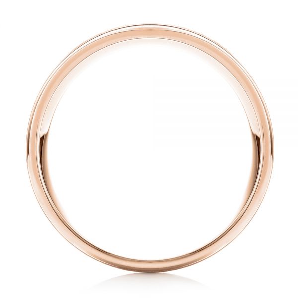 18k Rose Gold 18k Rose Gold Sandblasted Men's Wedding Band - Front View -  103020