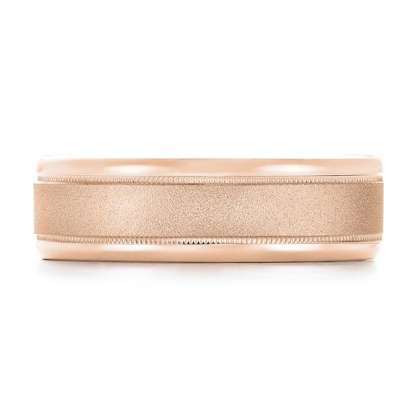 14k Rose Gold 14k Rose Gold Sandblasted Men's Wedding Band - Top View -  103020