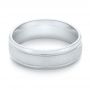 14k White Gold Sandblasted Men's Wedding Band - Flat View -  103020 - Thumbnail