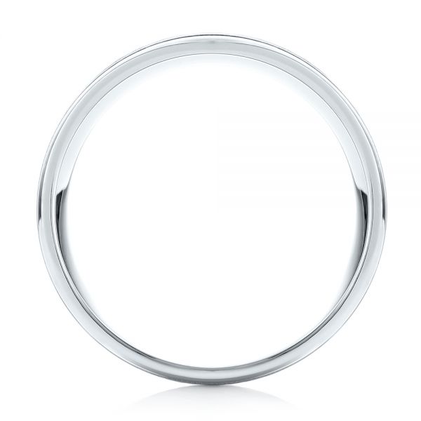 14k White Gold Sandblasted Men's Wedding Band - Front View - 103020