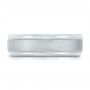 14k White Gold Sandblasted Men's Wedding Band - Top View -  103020 - Thumbnail