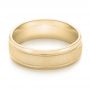 18k Yellow Gold 18k Yellow Gold Sandblasted Men's Wedding Band - Flat View -  103020 - Thumbnail