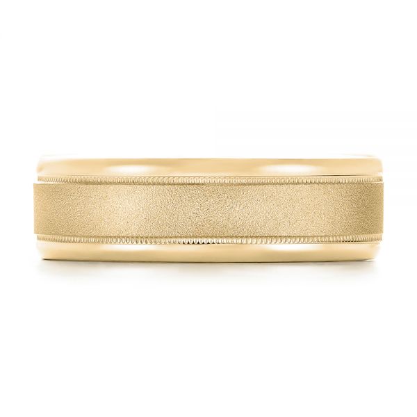 14k Yellow Gold 14k Yellow Gold Sandblasted Men's Wedding Band - Top View -  103020