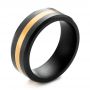 Solid Diamond 24k Inlay Wedding Band - Three-Quarter View -  103118 - Thumbnail