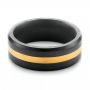 Solid Diamond 24k Inlay Wedding Band - Flat View -  103118 - Thumbnail