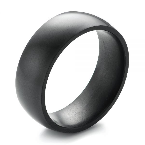 Solid Diamond Domed Men's Wedding Band - Image