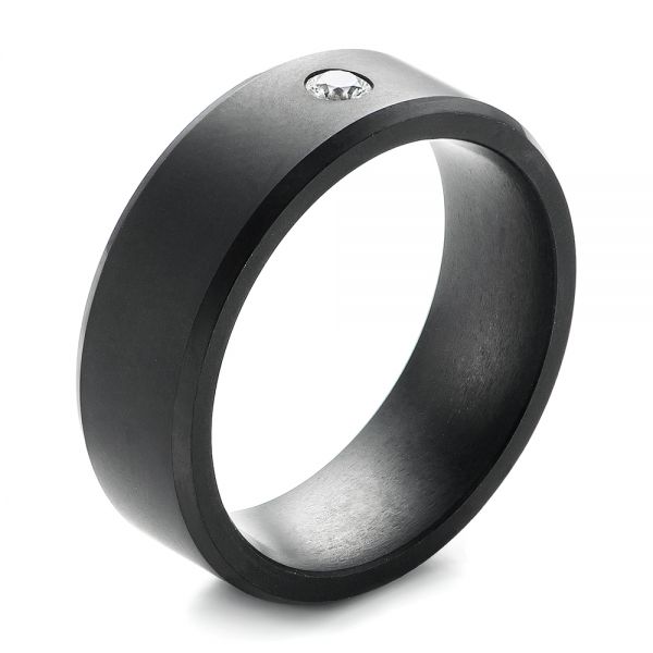 Solid Diamond Men's Wedding Band - Image