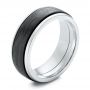 Carbon Fiber Men's Wedding Ring - Three-Quarter View -  105887 - Thumbnail