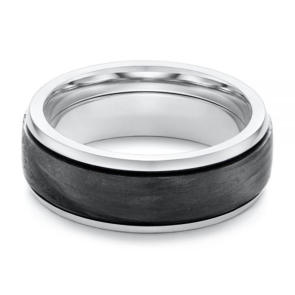 Carbon Fiber Men's Wedding Ring - Flat View -  105887