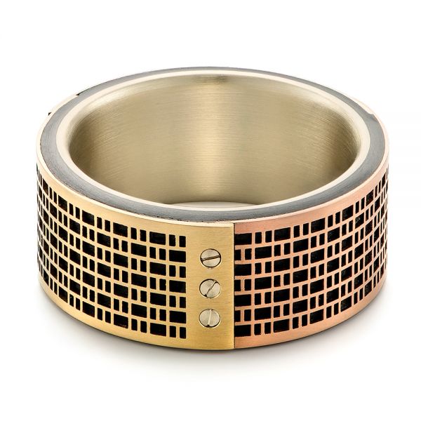 Tricolor Wedding Ring - Flat View -  103860