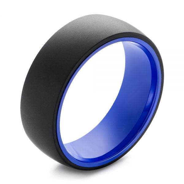 Tungsten Blue Ceramic Band - Three-Quarter View -  105304