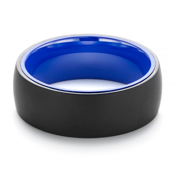 Tungsten Blue Ceramic Band #105304 - Seattle Bellevue | Joseph Jewelry