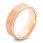 Rose Tungsten Satin Finish Men's Wedding Band - Three-Quarter View -  102681 - Thumbnail