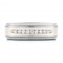 Tungsten And Silver Inlay Men's Wedding Band - Top View -  102685 - Thumbnail