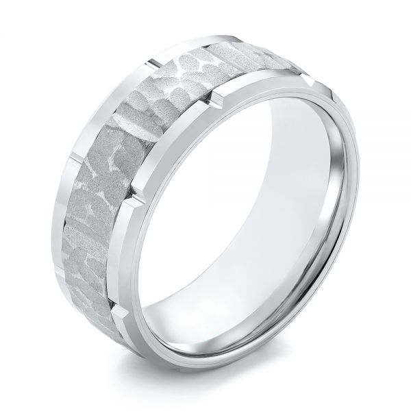 Tungsten Men's Wedding Ring - Three-Quarter View -  103869