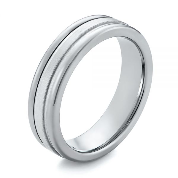 Tungsten and White Gold Men's Wedding Band - Image
