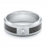 Tungsten And Black Carbon Fiber Diamond Men's Band - Flat View -  102684 - Thumbnail