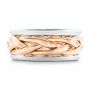 14k Rose Gold And Platinum 14k Rose Gold And Platinum Two-tone Braided Men's Band - Top View -  101635 - Thumbnail
