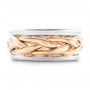 14k Rose Gold And 14K Gold 14k Rose Gold And 14K Gold Two-tone Braided Men's Band - Top View -  101635 - Thumbnail