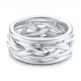  Platinum And Platinum Platinum And Platinum Two-tone Braided Men's Band - Flat View -  101635 - Thumbnail