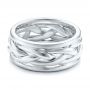 18k White Gold And 18K Gold 18k White Gold And 18K Gold Two-tone Braided Men's Band - Flat View -  101635 - Thumbnail