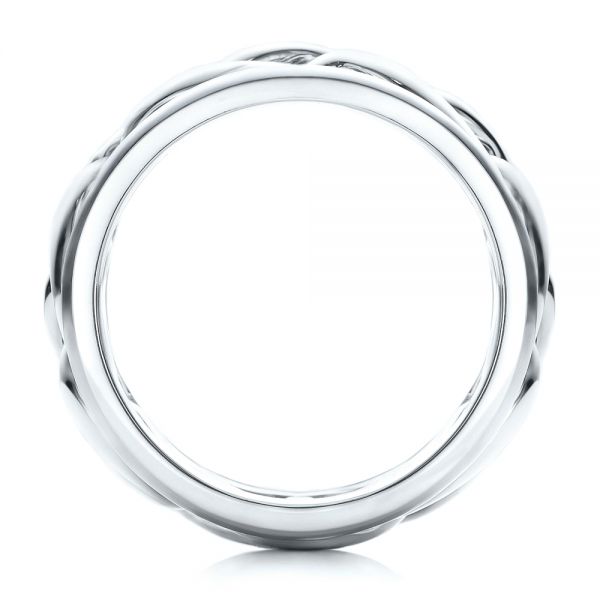 Platinum And Platinum Platinum And Platinum Two-tone Braided Men's Band - Front View - 101635