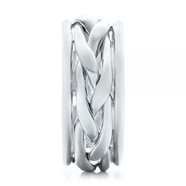 Platinum And Platinum Platinum And Platinum Two-tone Braided Men's Band - Side View - 101635