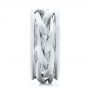 18k White Gold And Platinum 18k White Gold And Platinum Two-tone Braided Men's Band - Side View -  101635 - Thumbnail