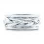  Platinum And 18K Gold Platinum And 18K Gold Two-tone Braided Men's Band - Top View -  101635 - Thumbnail