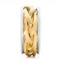 14k Yellow Gold And 14K Gold 14k Yellow Gold And 14K Gold Two-tone Braided Men's Band - Side View -  101635 - Thumbnail