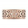  18K Gold And 18k Rose Gold Two-tone Filigree Men's Wedding Band - Top View -  102568 - Thumbnail