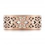  18K Gold And 18k Rose Gold Two-tone Filigree Men's Wedding Band - Top View -  102568 - Thumbnail