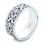  Platinum And Platinum Platinum And Platinum Two-tone Filigree Men's Wedding Band - Three-Quarter View -  102568 - Thumbnail