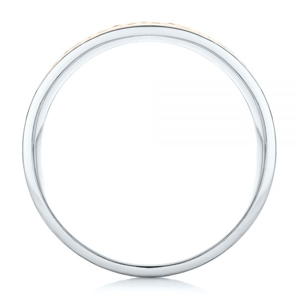 Platinum And 14k Yellow Gold Platinum And 14k Yellow Gold Two-tone Filigree Men's Wedding Band - Front View - 102568