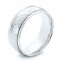  Platinum And Platinum Platinum And Platinum Two-tone Hammered Men's Wedding Band - Three-Quarter View -  103024 - Thumbnail